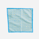 Yellow and blue diamond face towel microfibre and towelling blend.