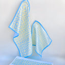 Yellow and blue diamond towel set microfibre and towelling blend 