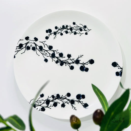 Zuko Dinner Plate.   Zuko dinner set plate is grounded, textured, hand-made Bone China plate is chic and subtle. Add your own pop of colour for a mix and match table-scape.