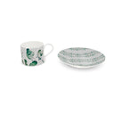 Green, Gum leaf coffee cup or teacup and saucer set. Stunning, casual and playful. Spark your imagination, add this to your table-scape (cup and saucer)