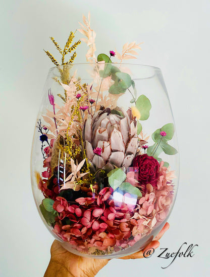 Preserved Flower Terrariums Bespoke Custom made on request.